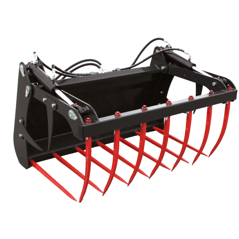 Silage fork with grapple