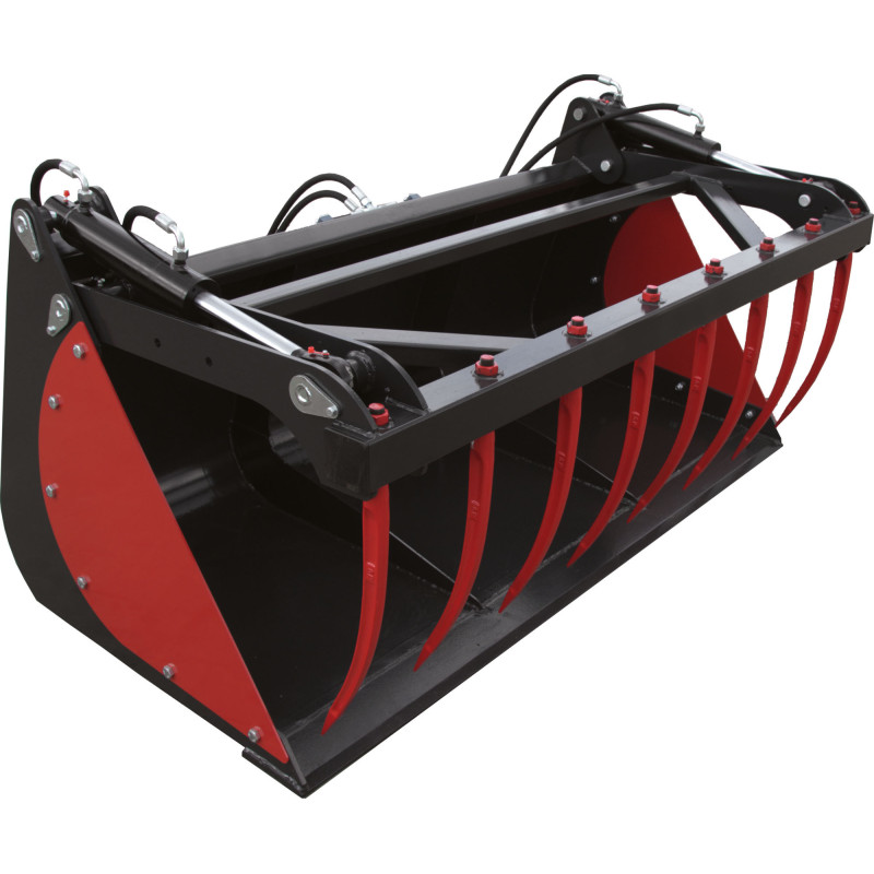 Bucket with grapple forged tines